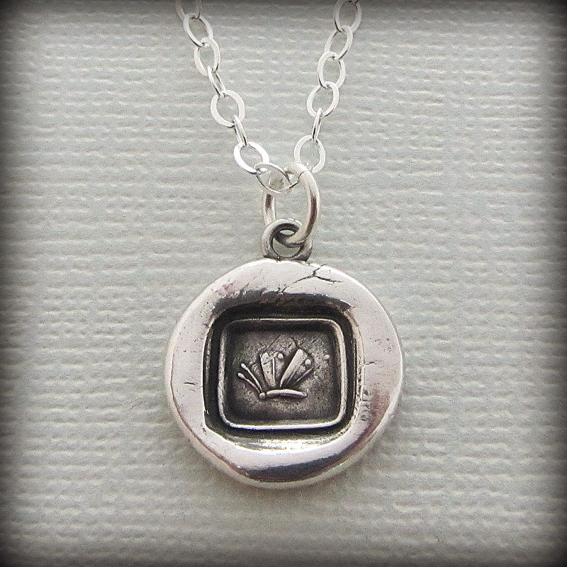 Butterfly wax seal necklace