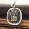 Cat wax seal crest necklace