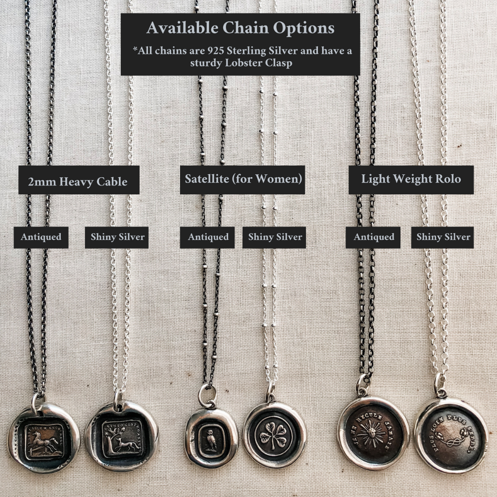 Unicorn crest wax seal necklace chain options