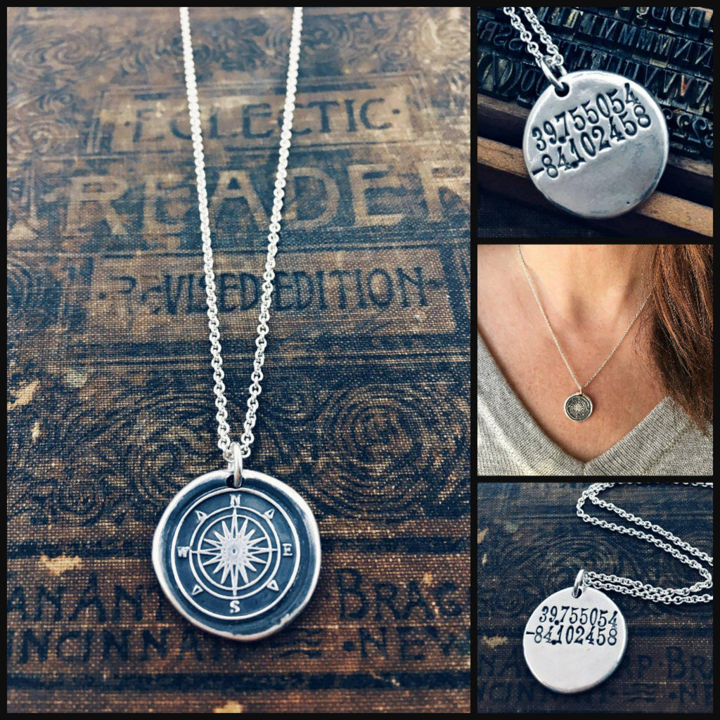 Latitude Longitude Wax Seal Jewelry Shannon Westmeyer Jewelry