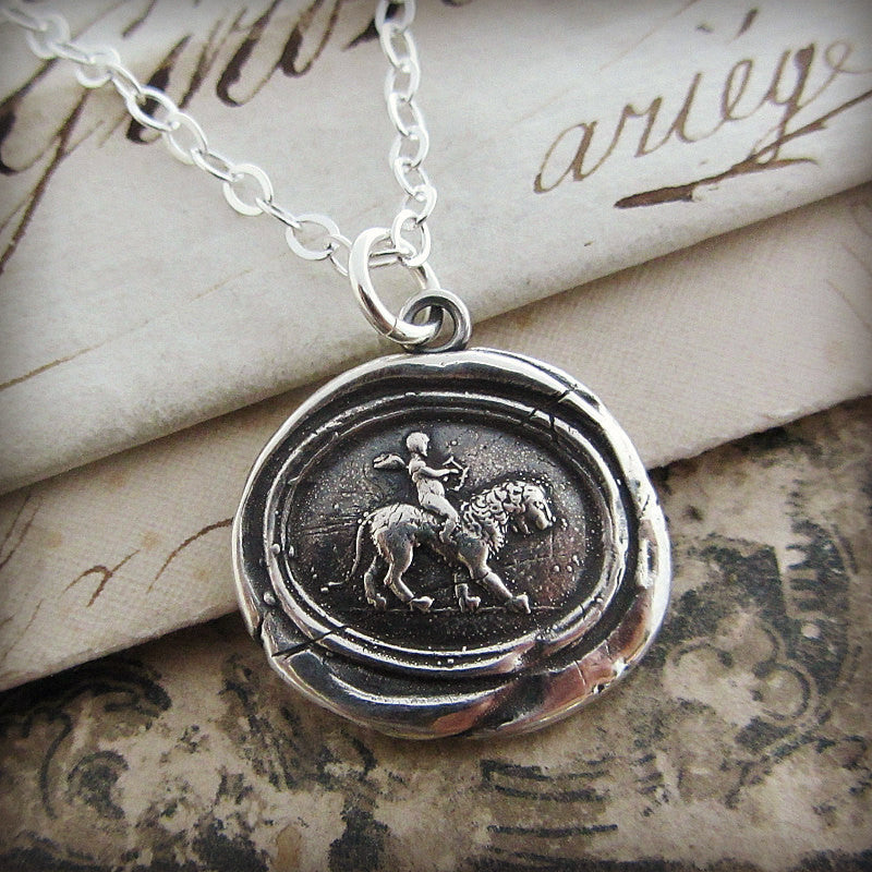 Love Conquers Wax Seal Necklace Shannon Westmeyer Jewelry