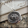 Cupid on a lion wax seal necklace