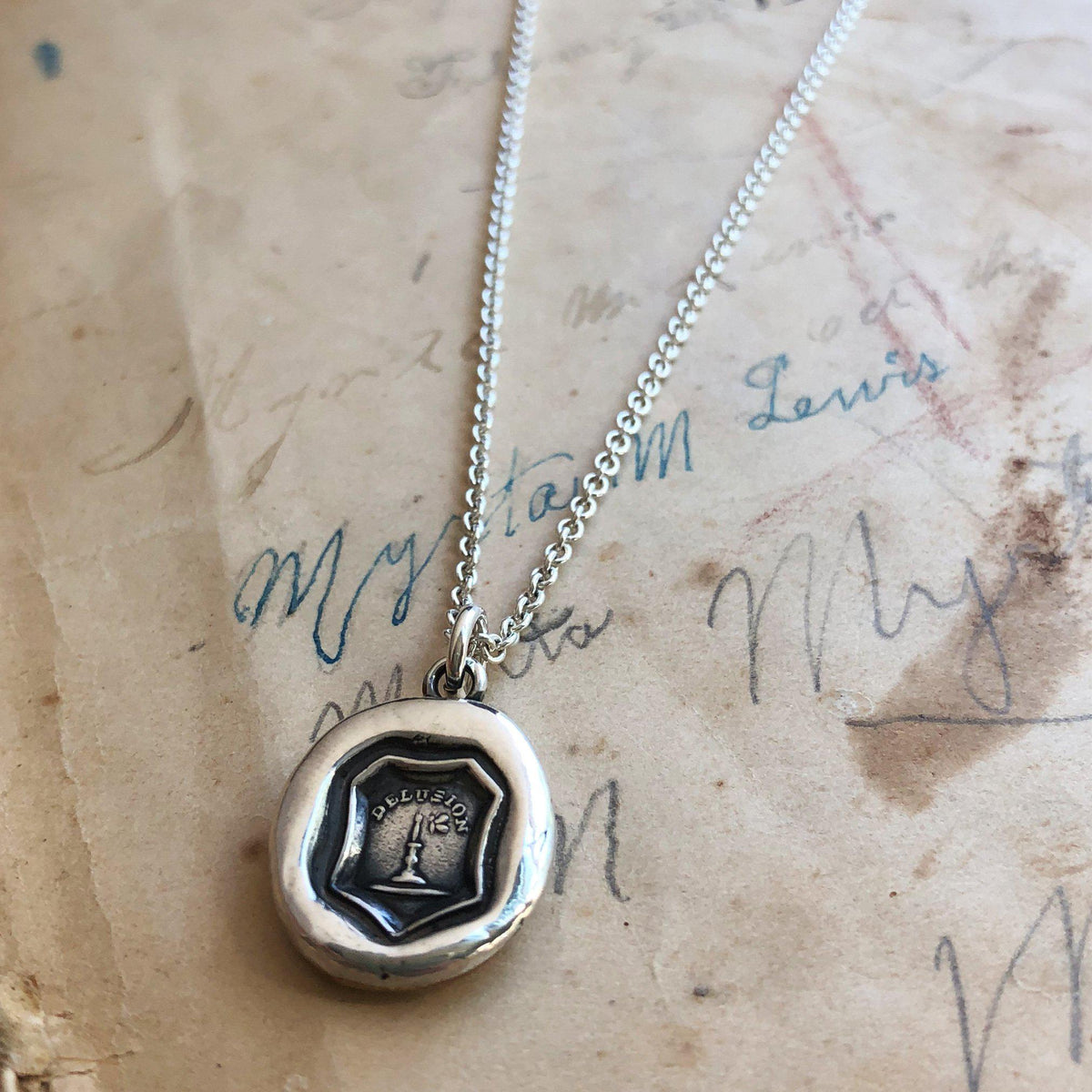Delusion wax seal necklace with chain