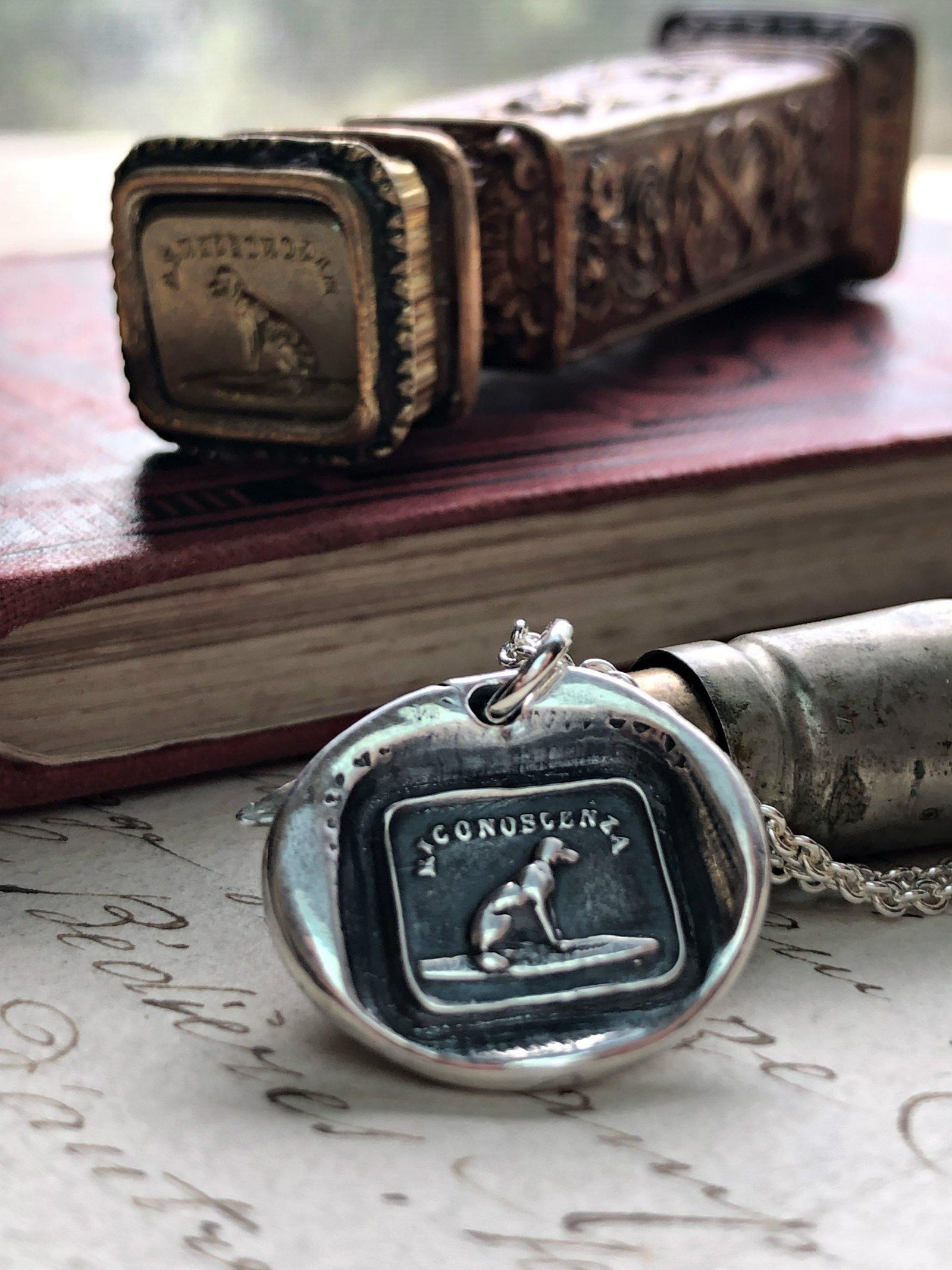 Gratitude dog wax seal charm 