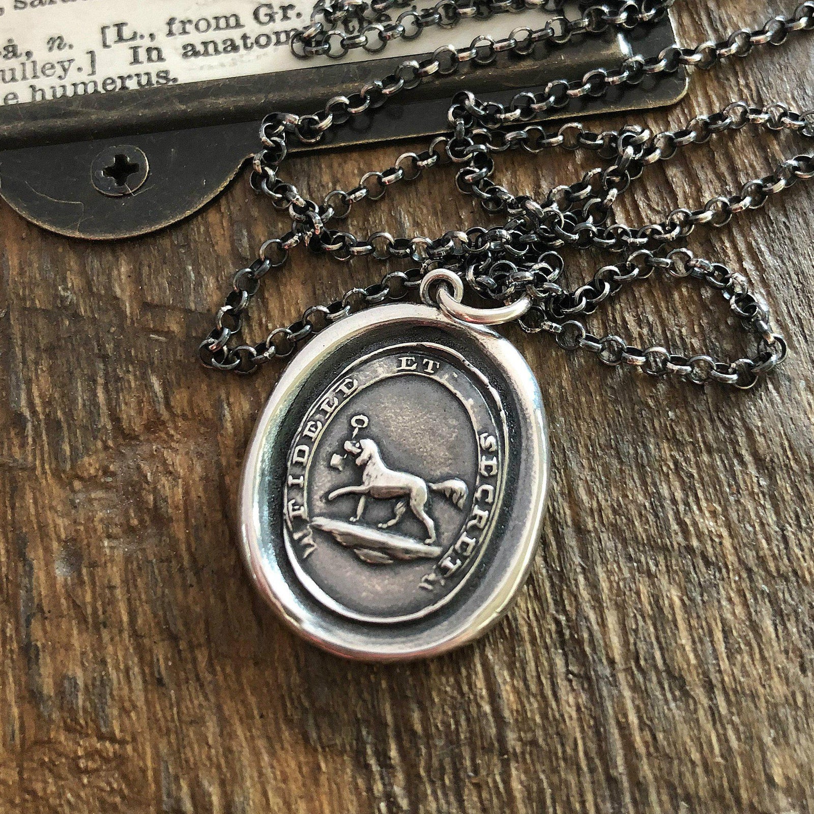 Friendship wax seal necklace
