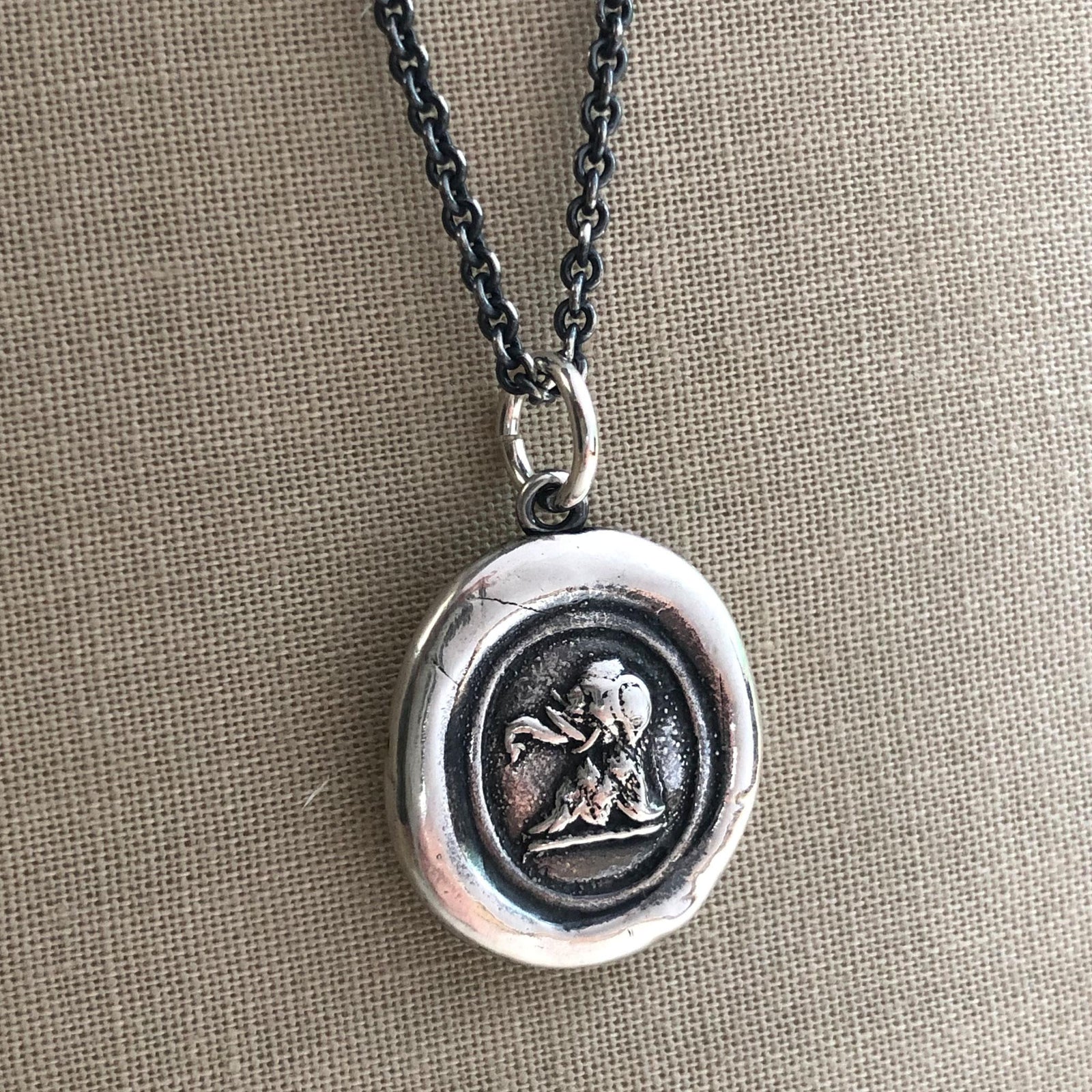 Elephant wax seal necklace