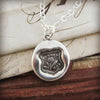 flower forget me not wax seal necklace