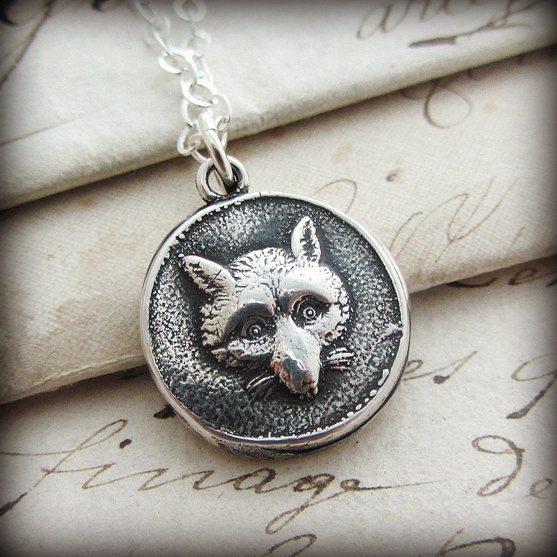 fox face wax seal necklace