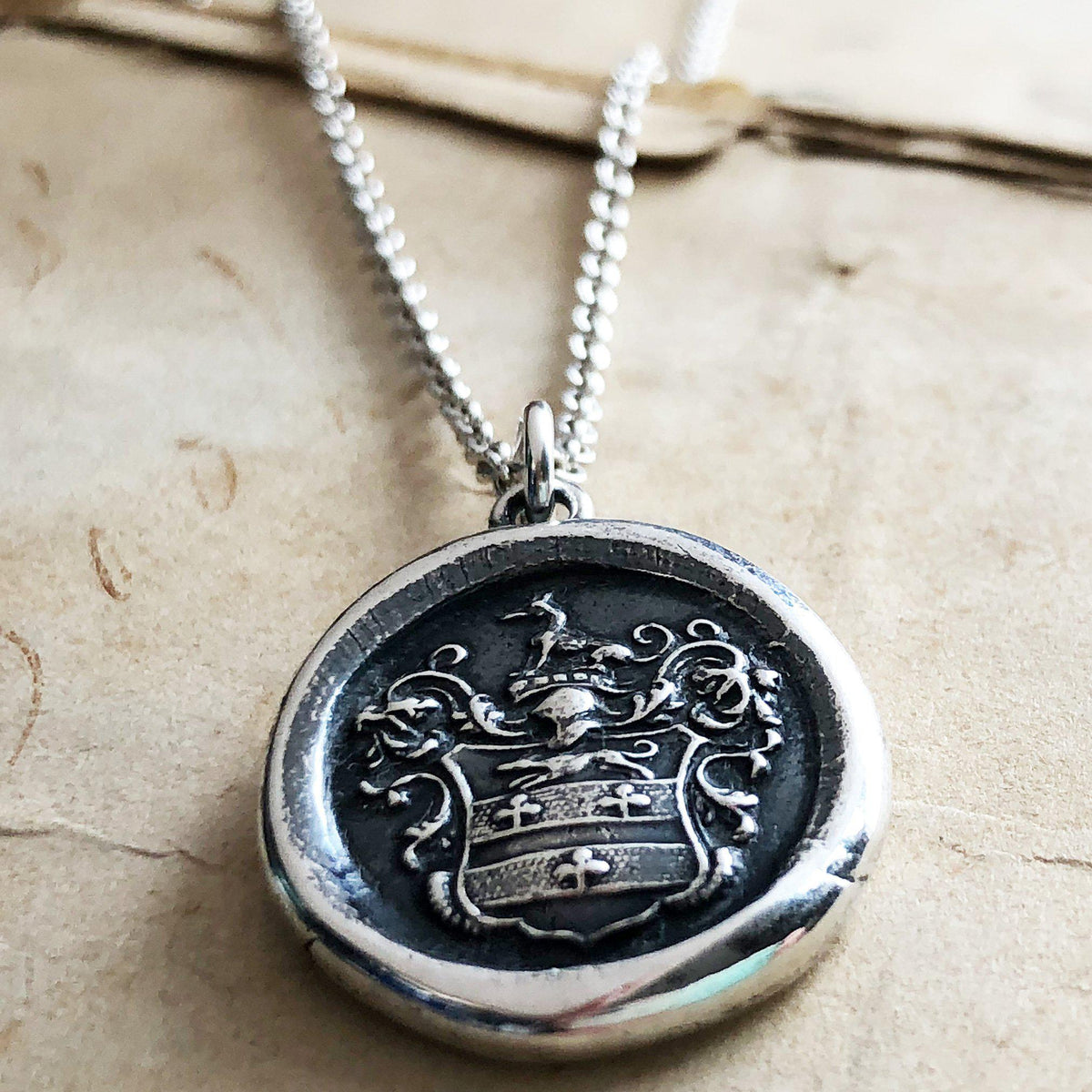 Greyhound crest necklace with chain