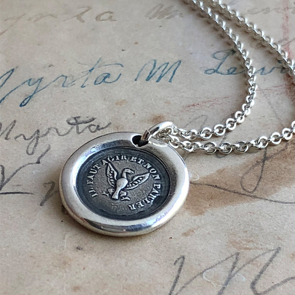 Mark Of Distinction - store Griffin Passant Wax Seal Necklace - Strength Courage Boldness - antique wax seal charm jewelry gryphon