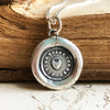 heart padlock wax seal necklace