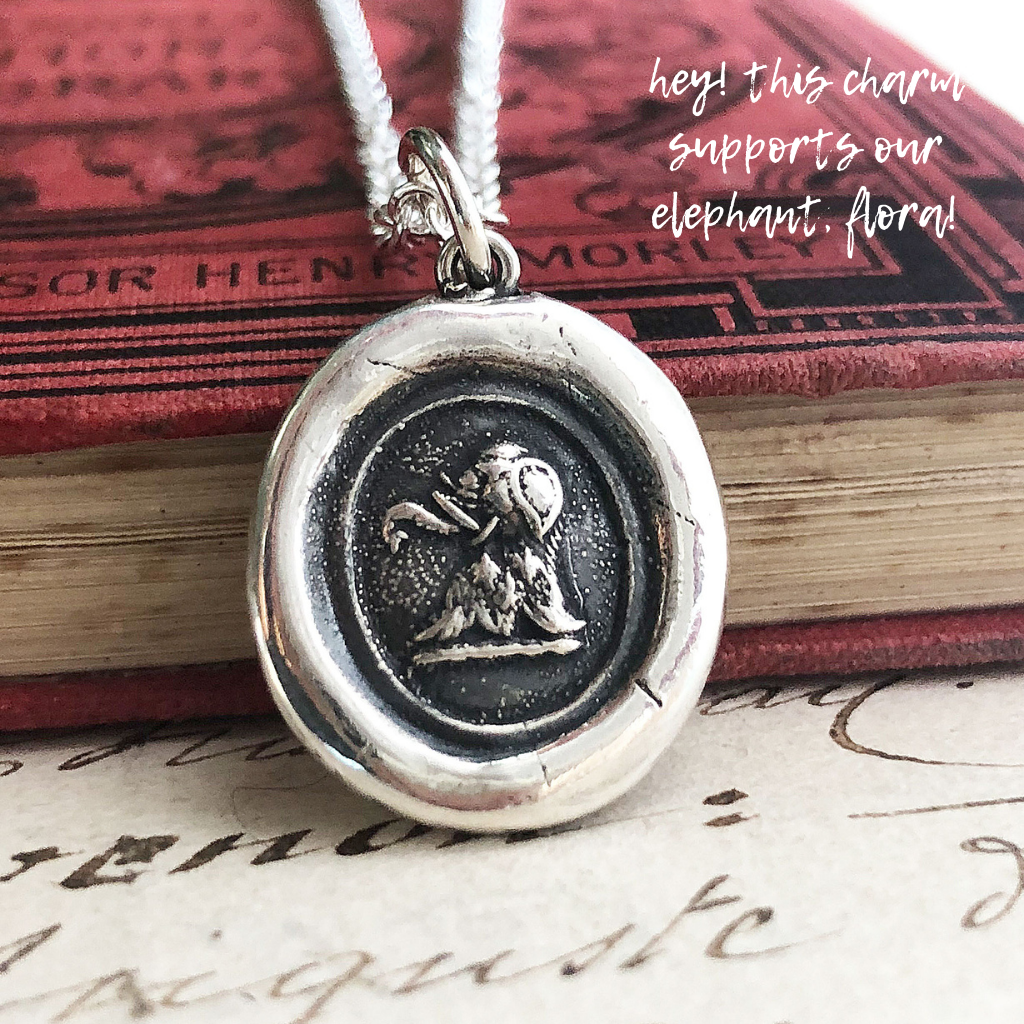 Elephant wax seal necklace