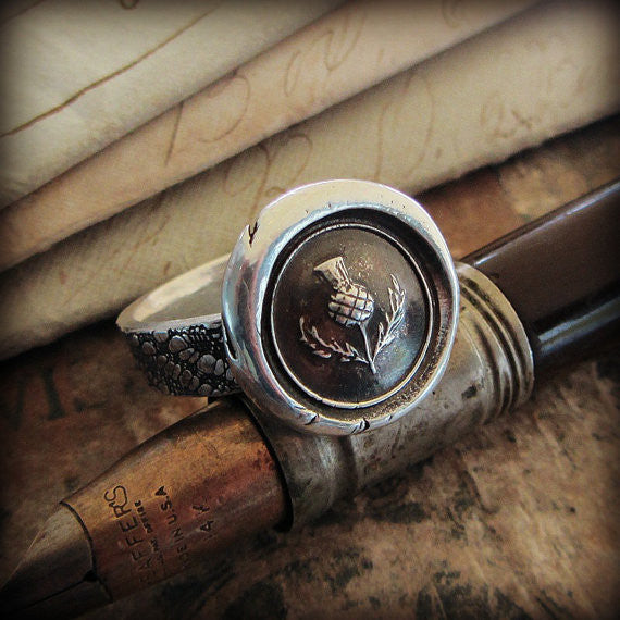 Scottish Thistle Wax Seal Ring - Shannon Westmeyer Jewelry - 4