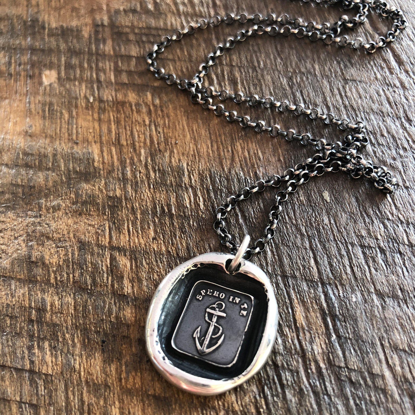 Anchor Necklace with dark chain