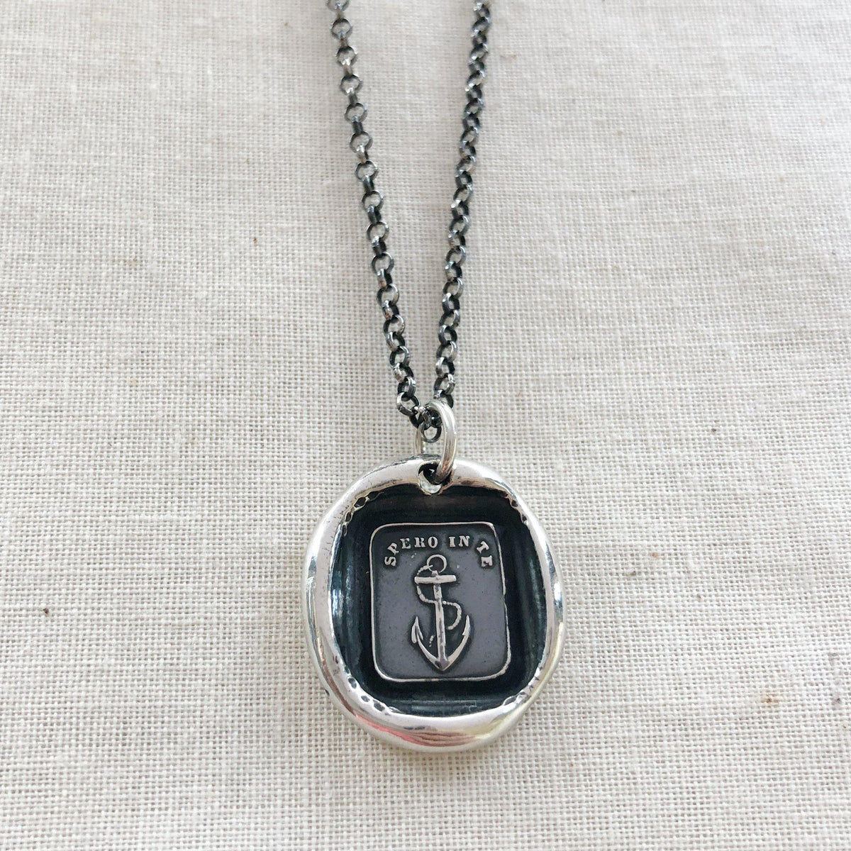 Anchor wax seal Necklace 