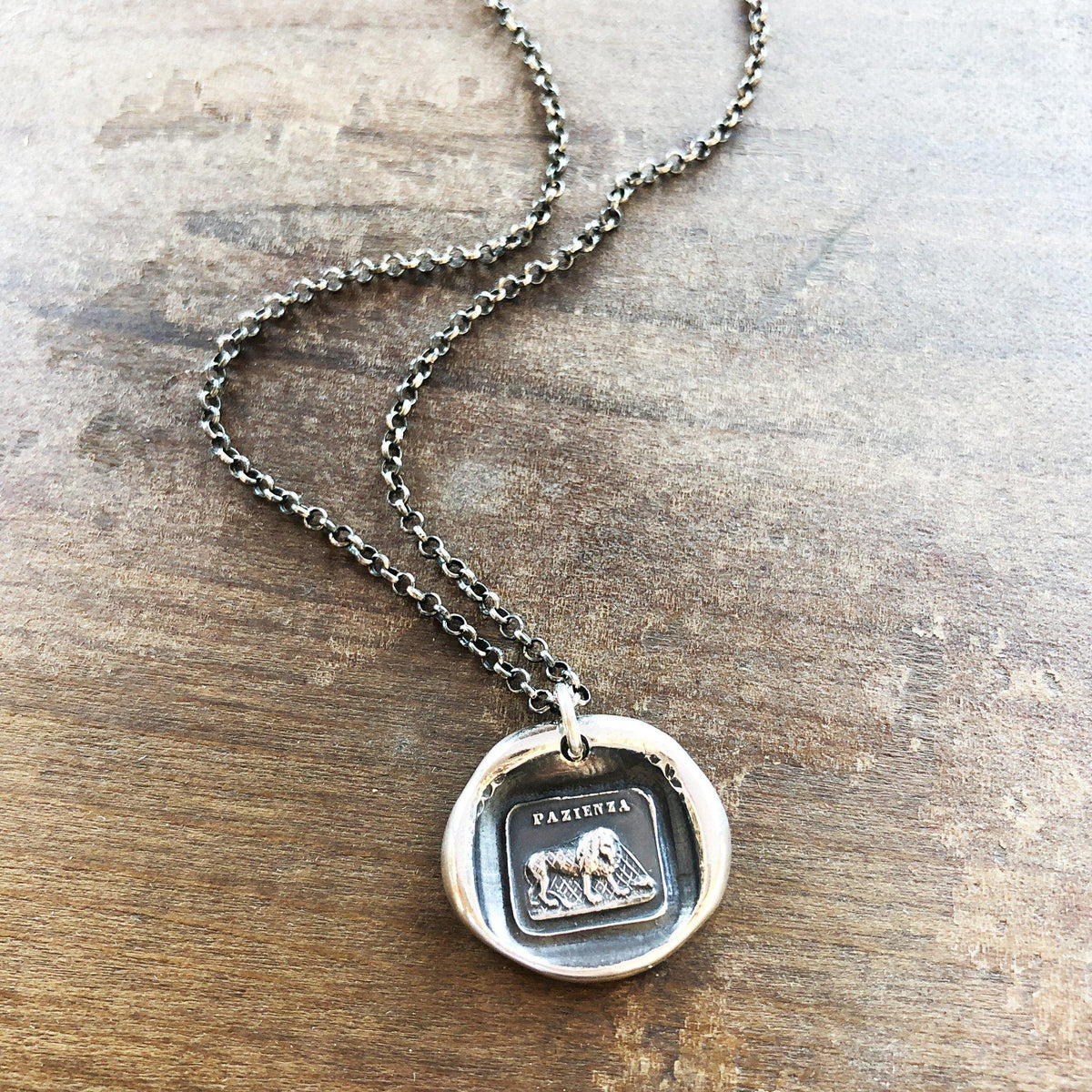 The Lion and the Mouse Aesop Fable Wax Seal Necklace | Patience