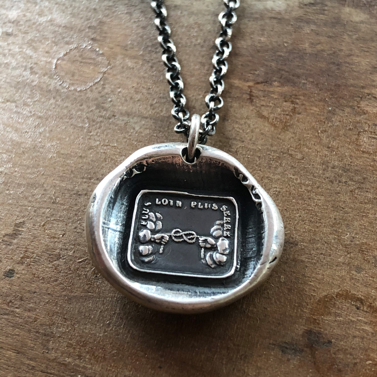 Long distance wax seal necklace dark