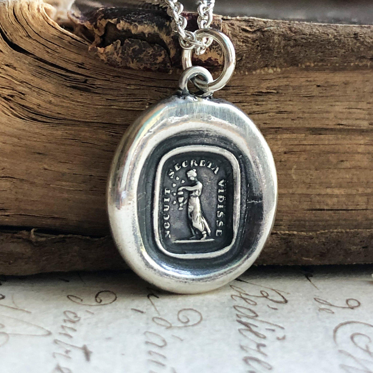 Pandora box wax seal necklace