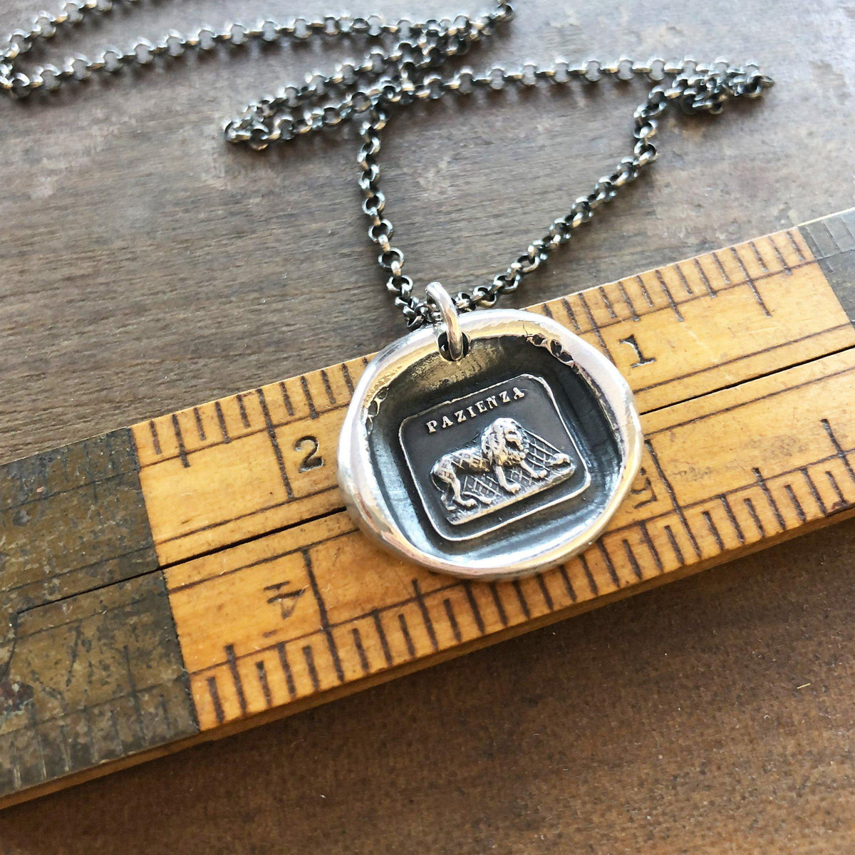 The Lion and the Mouse Aesop Fable Wax Seal Necklace | Patience