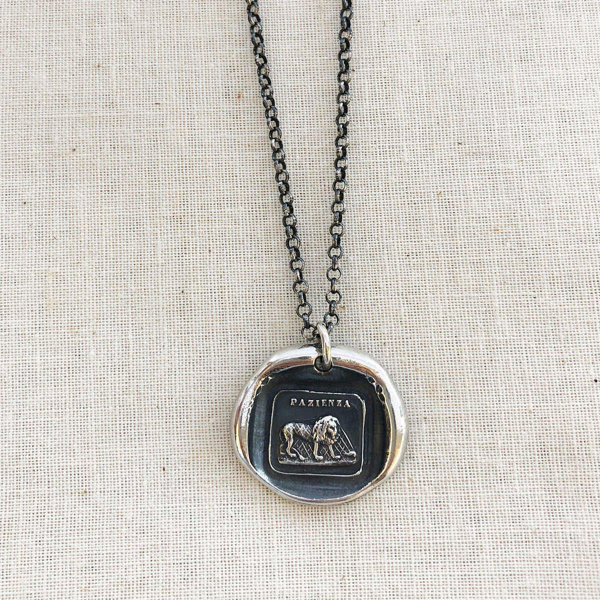 The Lion and the Mouse Aesop Fable Wax Seal Necklace | Patience