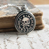 Skull on this wax seal necklace