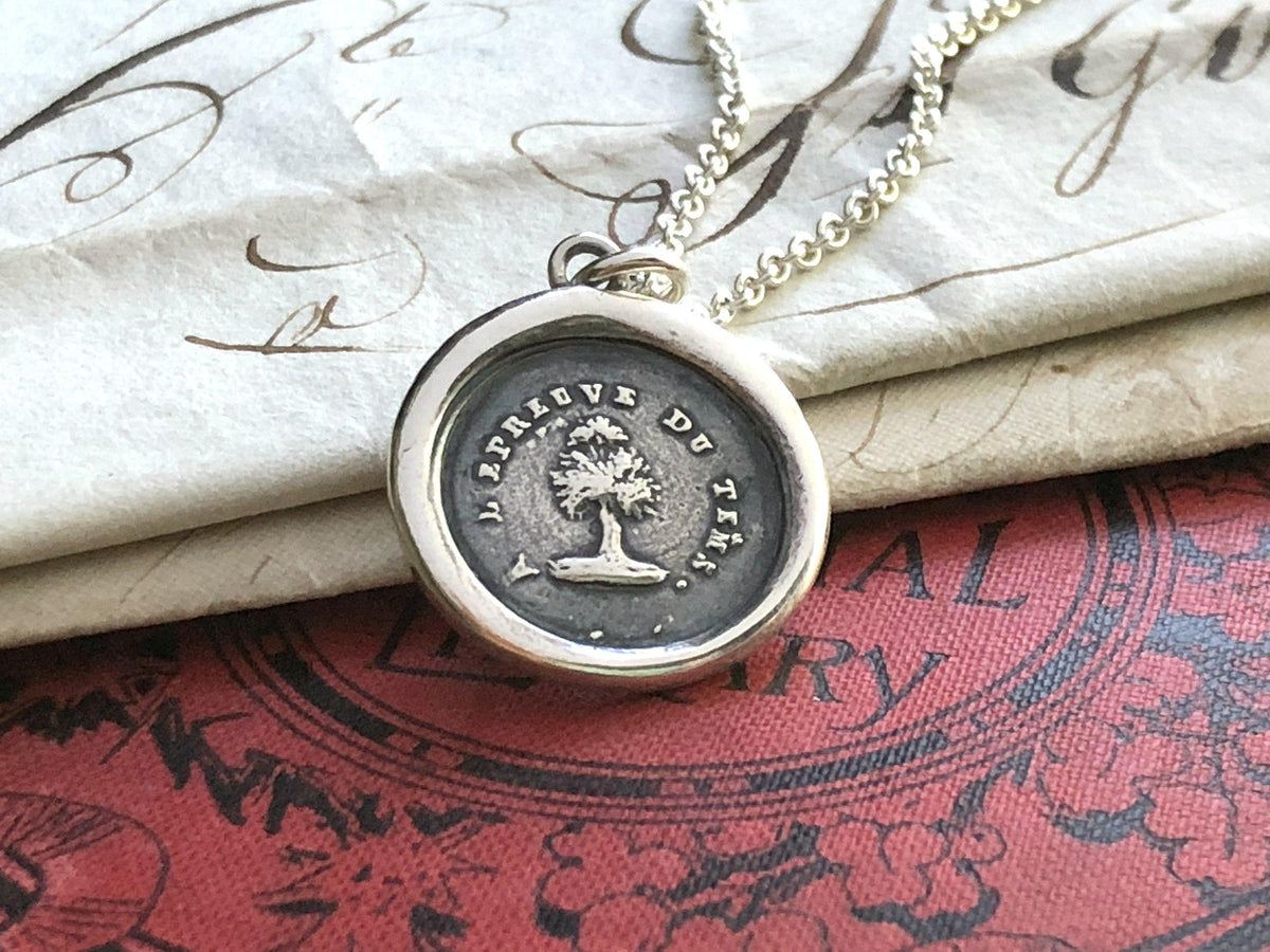 Steadfast tree wax seal necklace