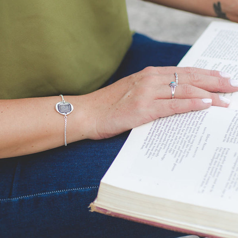 Reason Is My Strength - Adjustable Wax Seal Bracelet on a model