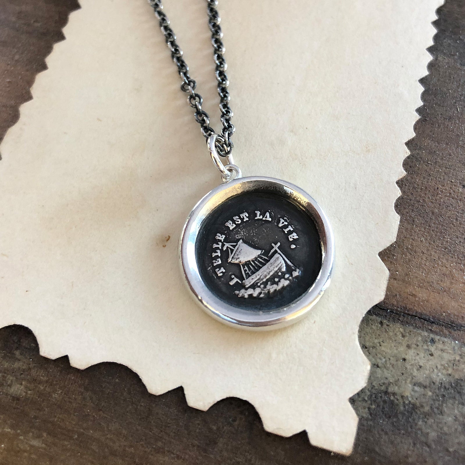 Such is life wax seal necklace
