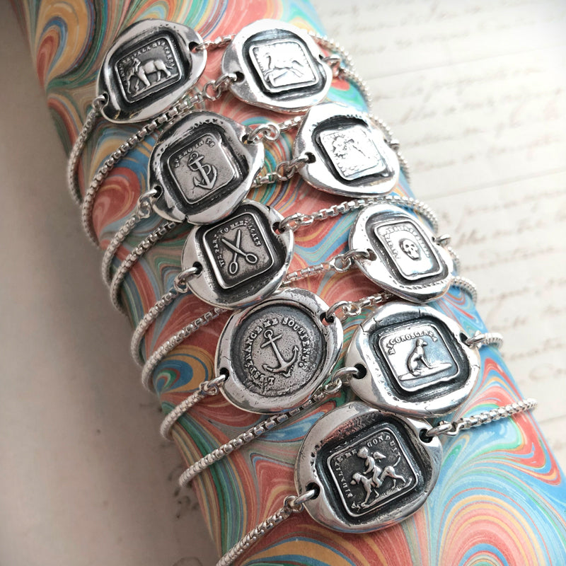 Faithfulness Guides Me Adjustable Wax Seal Bracelet chain options